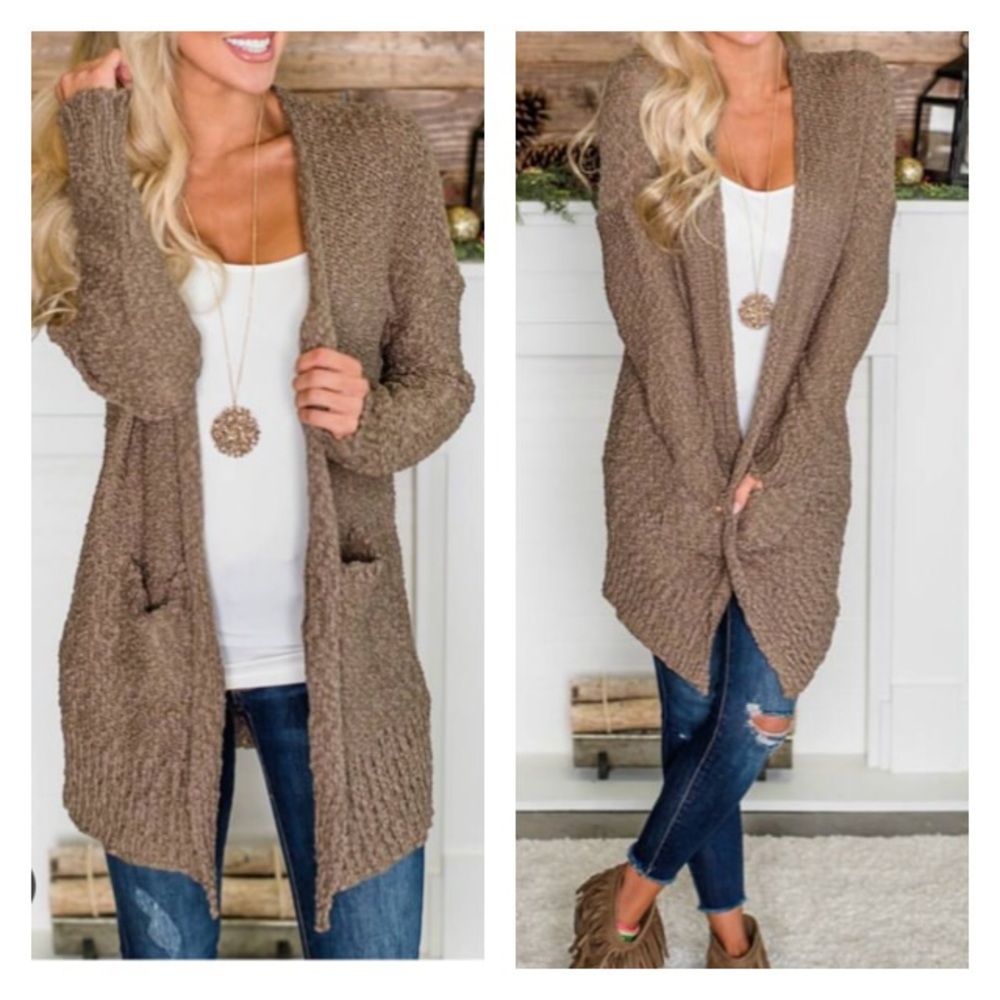 SALE❣️Coffee Oversized Soft Cardigan - Picture 3 of 8